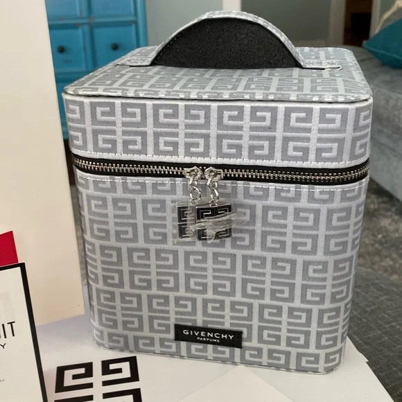 Givenchy | Bags | Givenchy Gray Logo Cosmetic Vanity Case | Poshmark